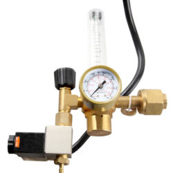 Co2 pressure regulator with flow meter, gauge and 230V solenoid valve